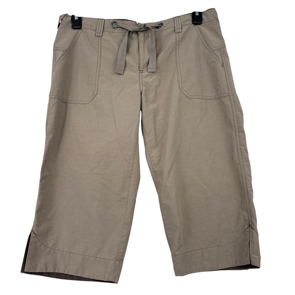 Columbia‎ Capri Pants Womens Size M Tan Pockets Drawstring Cotton Nylon Blend